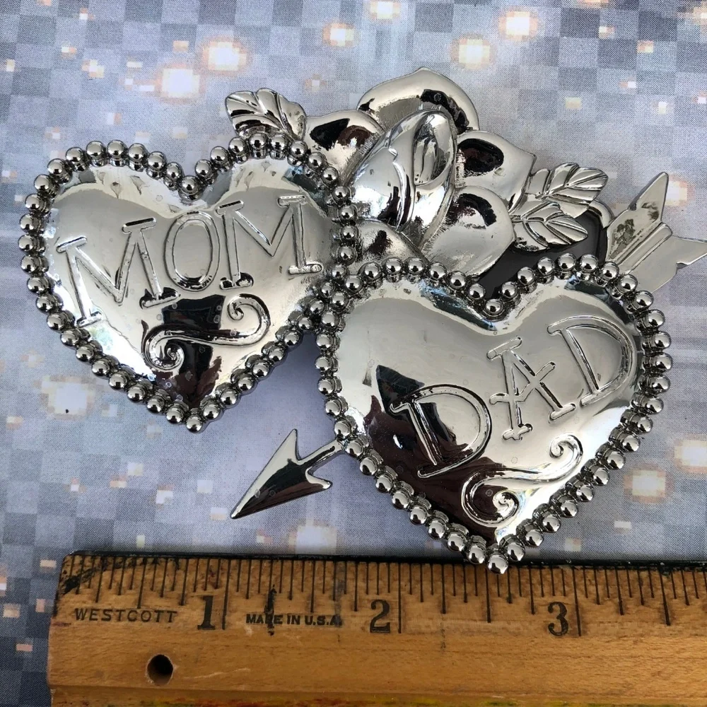 Mom & Dad Heart Tattoo Flash Belt Buckle Retro